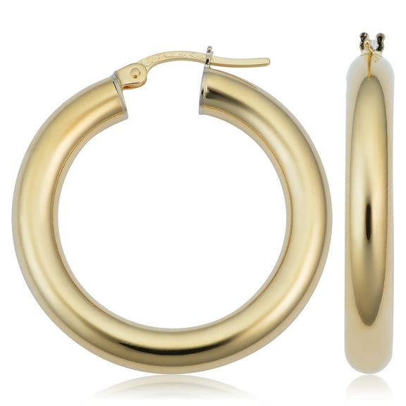 KoolJewelry 18k Yellow Gold Polished Hoop Earrings (4x20mm)