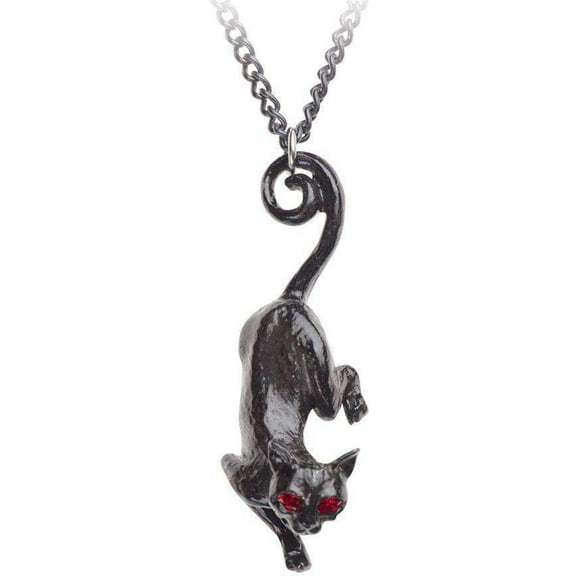 Alchemy of England Black Cat Sith Pendant Necklace Gothic Jewelry
