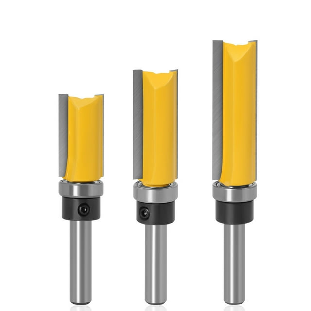 Router Drill Bit Set 3/8 Inch Shank 5/8 Inch Blade Double Flute Straight Drill Bit for Woodworking Router Tools