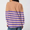 thumbnail image 2 of Jalioing Women's Striped Shirt Long Sleeve Dropped Shoulder Fashion Pullover Tee Casual Loose Crew Neck T Shirt, 2 of 7