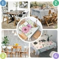 thumbnail image 3 of Floral Square Tablecloth 42x42in-Waterproof Polyester Printed Table Cover, Wrinkle Resistant & Washable for Kitchen Dining Picnic Party Decor, Buffet Table, Holiday Party, Dinner, Wedding , Flowers, 3 of 6