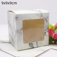 thumbnail image 4 of 10 pc 5/6/7/8/9/10CM square white/kraft paper/marble patterned window paper box Diy jewelry set display box, 4 of 7