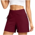 thumbnail image 2 of Tqcoqu Women's Hiking Shorts with Zipper Pockets,Lightweight Quick Dry Golf Shorts for Women Athletic Walking,Wine Women's S-XXL, 2 of 7