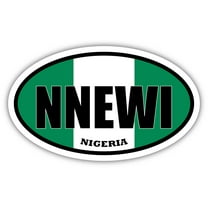 Nnewi Nigeria Flag Oval Decal Vinyl Bumper Sticker 3x5 inches