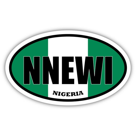 Nnewi Nigeria Flag Oval Decal Vinyl Bumper Sticker 3x5 inches