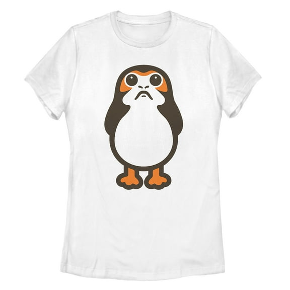 Women's Star Wars The Last Jedi Porg Cartoon Graphic Tee White Large
