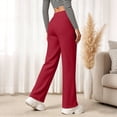 thumbnail image 4 of Lumtrix Womens Straight Leg Baggy Sweatpants | High Waisted Loose Fit Track Pants with Pockets, Soft Comfy, Casual Lounge & Travel Fall Winter Slacks Red M, 4 of 7