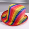 thumbnail image 4 of Hsqqdc Rainbow Magician Tall Top Hat, Colorful Fedora Performance Hat for Carnival Party Events, 4 of 7