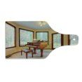 thumbnail image 2 of Antique Cutting Board, Round Room with Piano Lots of Windows Classic Architecture Furnished, Tempered Glass Cutting and Serving Board, Wine Bottle Shape, Brown Pale Yellow White, by Ambesonne, 2 of 5