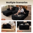 thumbnail image 6 of Ovios Oversized Ottoman Footrest for Sofa Large Plush Corduroy Pouf Ottoman Coffee Table Rectangle Floor Bench Extra Seating for Living Room, No Assembly, Black, 6 of 8