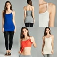 thumbnail image 5 of Essential Basic Women Basic Built In Bra Spaghetti Strap Layering Cami Top Tank - Junior Size, 5 of 5