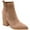 Light Brown, variant on Women's Elastic Ankle Boots Pointed Toe Chunky Stacked Mid Heel Booties Winter Shoes