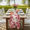 thumbnail image 4 of Table Runners 70 Inches Long Dress Scarves, Pink Roses Farmhouse Coffee/Dining/Kitchen Table Decor, Holiday Table Runner, Spring Floral Elegant Pastoral Butterfly Retro 13x70 Inch, 4 of 9