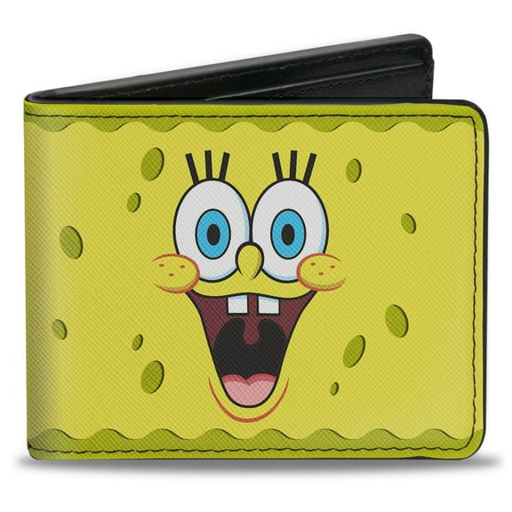 Nickelodeon Wallet, Bifold, SpongeBob Expressions Yellows, Vegan Leather