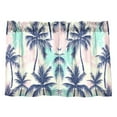 thumbnail image 7 of Yayeee Kitchen Curtains Tier Pair Light Filtering 27"x24" Rod Pocket Short Cafe Window Panel, Pink Green Palm Pattern, 7 of 7