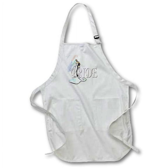 3dRose, Bride, Full Length Apron with Pockets 22w x 30l