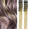 thumbnail image 6 of Silver Clip in Hair Tinsel Extensions Pack of 12 Pcs 24 Inch Glitter Heat Resistant Party Dazzle Fairy Hair Accessories Strands Kit(Silver, 24Inch 12Pcs), 6 of 7