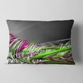 thumbnail image 2 of Designart Fractal 3D Green Purple Stripes - Contemporary Throw Pillow - 12x20, 2 of 5