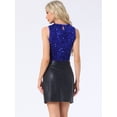 thumbnail image 3 of DARING DIVA Women's Sparkle Glitter Sleeveless Club Crop Tank Top L Royal Blue, 3 of 6