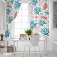 thumbnail image 5 of Teal Blue Red Coral Blackout Curtains for Bedroom, Coastal Nautical Summer Beach Thermal Insulated Kitchen Drapes with Grommets, Light Blocking Window Treatment, 2 Panels 52" x 63", 5 of 7