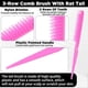 thumbnail image 2 of Juego de peines desenredantes de 3 filas con peine de cola de rata para peinar el cabello rizado, color rosa, 2 piezas., 2 of 5