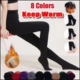 thumbnail image 6 of 8 Colors Women's Clothing Winter Thermal Warm Tights Thick Pantyhos Slim Leggings Stretch Pants DARK GREEN STYLE 02, 6 of 8