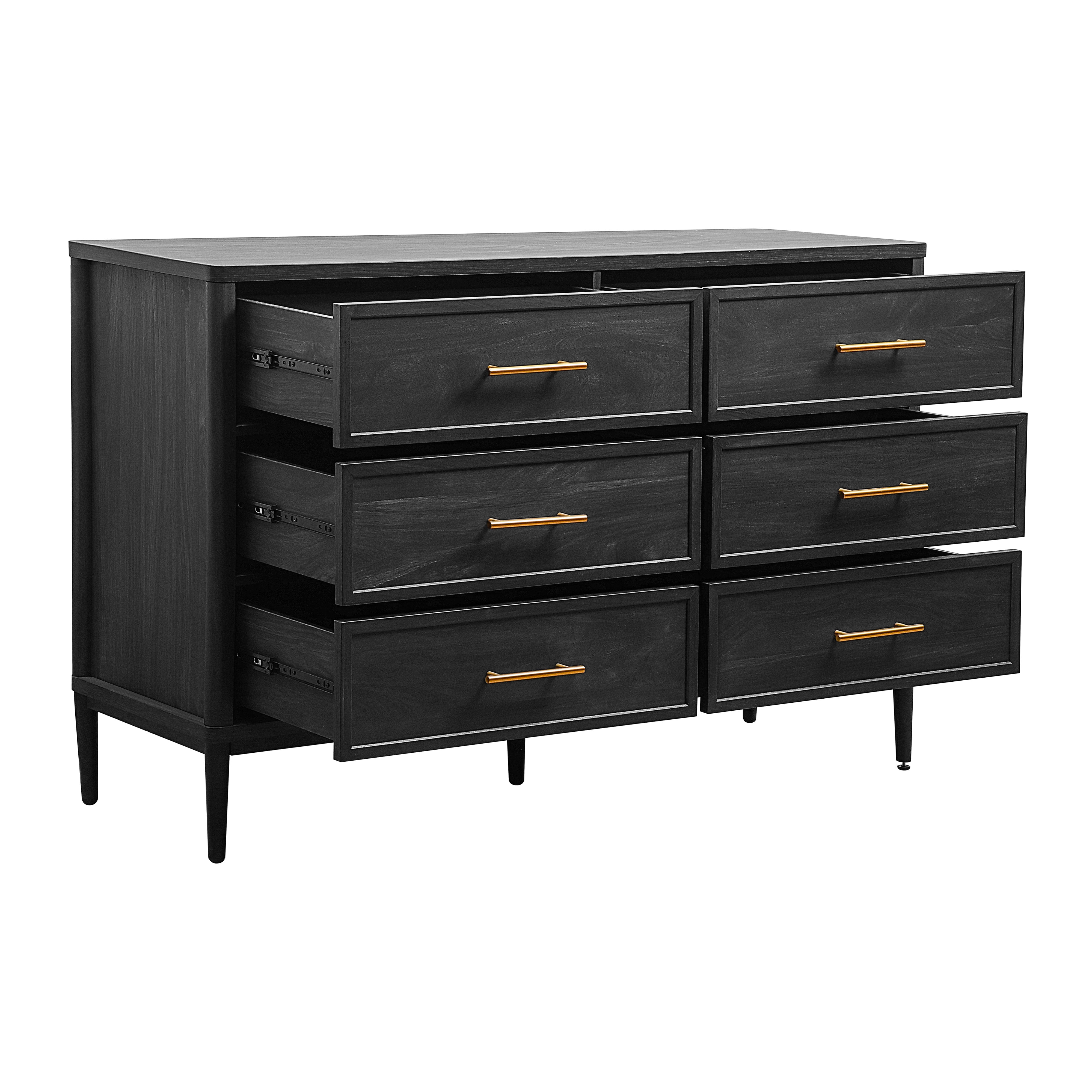 Better Homes & Gardens Oaklee 6 Drawer Dresser, Charcoal Finish