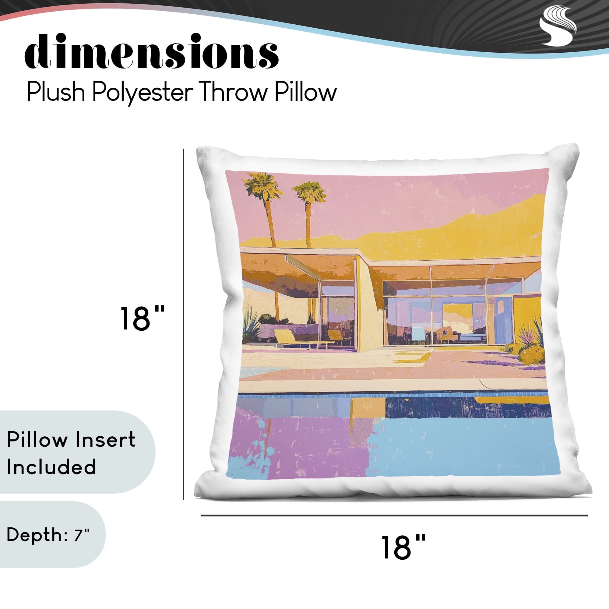 Stupell Industries Vivid Villa at Sunset Decorative Printed Throw Pillow, design by Walker Noble