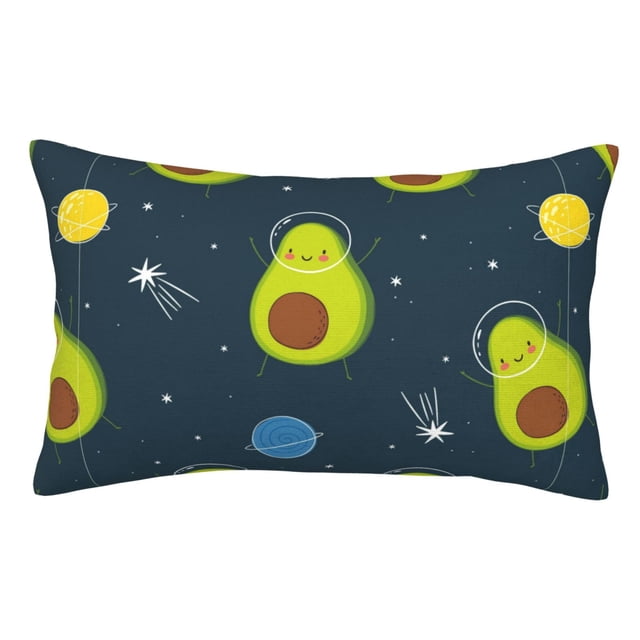 Cauagu Avocado in Space Print Pillow Covers with Envelope Closure,1PC Pillow Cases Decorative Pillow Case for Bed & Couch, Pillows Not Included-20"x30"