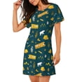 thumbnail image 2 of Balery Camping Camisón de manga corta con cuello redondo para mujer, cómodo y elegante., 2 of 6