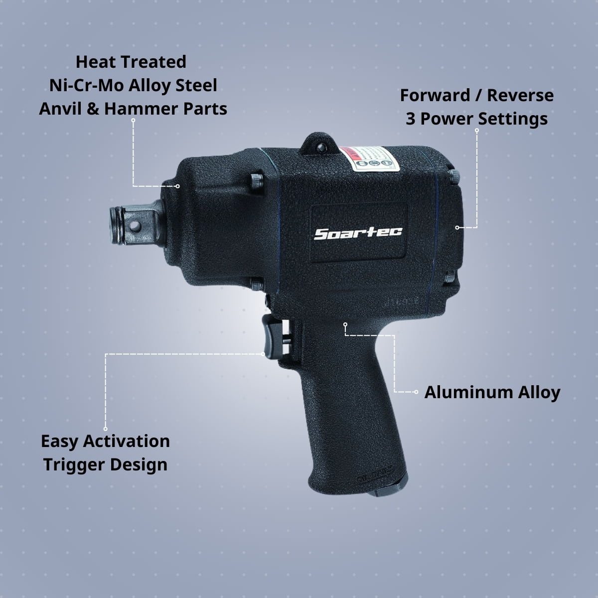 Soartec 3/4″ Air Impact Wrench 1500 ft-lb