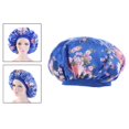 thumbnail image 4 of de gorros de noche gorro de dormir elástico cabeza cubierta Flor rosa sobre azul Yuyangstore capota de satén para dormir, 4 of 8
