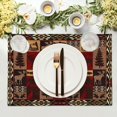 thumbnail image 2 of Lodge Placemats Set of 4 18" x 12", Rustic Oriental Bear Deer Fish Print Table Mats Heat-Resisting Non Slip Reversible Burlap Coffee Place Mats for Party Dining Table Kitchen Decor and Accessories, 2 of 8