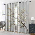 thumbnail image 4 of White And Gold Blackout Curtains, Branches Floral Curtains For Living Room, Bedroom, Flower Plant Grommet Window Treatments Room Decor-38"W x 45"L (Pack of 2), 4 of 6