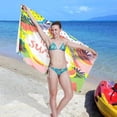 thumbnail image 6 of Coolnut Beach Towels Hello Summer Watermelon Camping Towels Palm Leaves Sand Free Beach Towel, 30"x60" Large Beach Towels Quick Dry Bath Travel Towels Pool Yoga Beach Mat for Men Women, 6 of 6