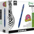 thumbnail image 1 of Zebra Pen Z-Grip Retractable Ballpoint Pens - Medium Pen Point - 1 mm Pen Point Size - Retractable - Blue - Clear Plastic Barrel - 48 / Pack | Bundle of 2 Packs, 1 of 1