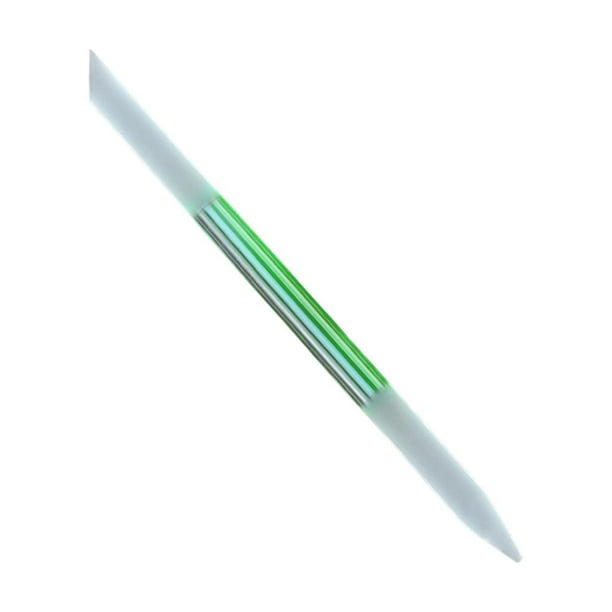 Empujador de cutículas de vidrio de doble cara, reutilizable, con superficie grabada, herramienta para manicura y pedicura Verde