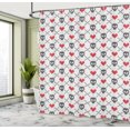 thumbnail image 5 of Ambesonne Geometric Shower Curtain, Skulls Red Hearts, 69"Wx84"L, Grey Red Coconut, 5 of 5