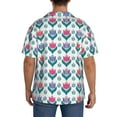thumbnail image 3 of Kdxio Men's Hawaiian Shirt for Men Short Sleeve Shirt Tulips Flowers Summer Casual Holiday Beach Button Down T-Shirts, 3 of 7