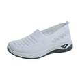 thumbnail image 2 of YOUYEDIAN Orthopedic Dress Shoes for Women Arch Support Tennis Shoes Wide Slip on Non Slip Walking Shoes Knitted Mesh Stretch Comfort 2026 Orthopedic Shoes (White), 2 of 6