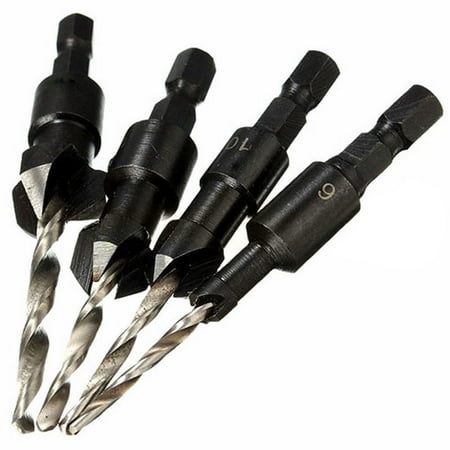 

Folzery 1/4 inch Quick Change Hex Shank Countersink Drill Bit with Wrench 4pcs