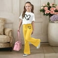 thumbnail image 2 of 2 Piece Sets for Girls Short Sleeve Heart T-Shirt Top and Flared Pants Set Girl Spring Clothes 12-13 Years Old Girl Clothes, 2 of 4