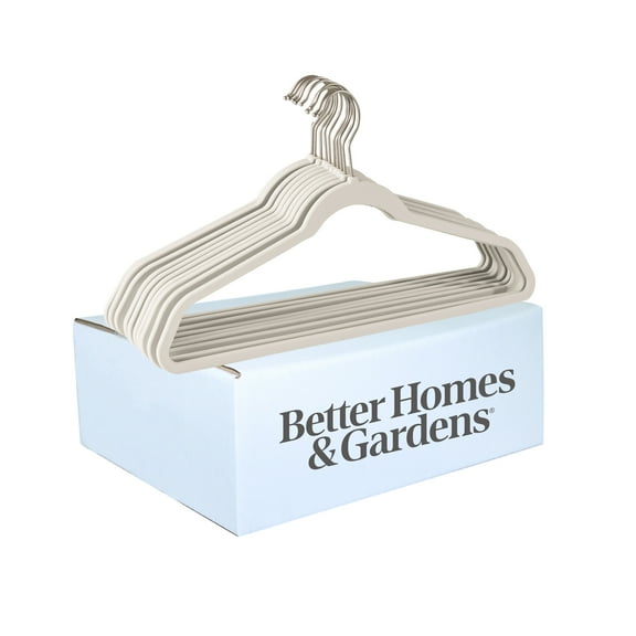Better Homes & Gardens Rubber Hangers, Non-Slip Clothing Hangers, 30 Value Pack, Grey Pumice, Rubberized