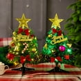thumbnail image 4 of Árbol de Navidad de mesa de 30 cm, mini árbol de pino artificial de Navidad con luces LED y adornos, 4 of 8