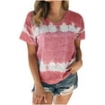 thumbnail image 1 of Tops Para Mujer Elegante Casual Tallas Grandes Blusas Camisas Estampado de Moda Camiseta de Manga Corta Cuello Redondo Odeerbi ODB154838, 1 of 5