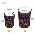 thumbnail image 3 of Fuzoiu Flowers And Humming Bird1 Print Circular Hamper,Laundry Basket with Handle,Collapsible Laundry,Dirty Clothes Storage Basket,for Bedroom Bathroom Dorm Living Room-Small, 3 of 6