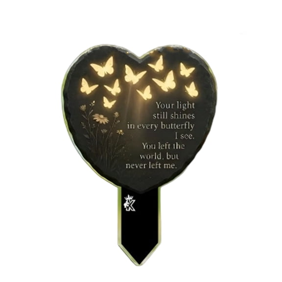 Heart Memorial Plaques Stake Sympathy Grave Markers Acrylic Grave Stake Decorations for Cemetery Outdoors Yard Garden