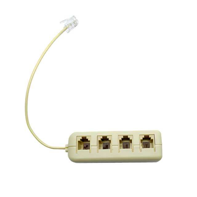 Moyic Recepción de Hotel de oficina RJ11 divisor de línea telefónica reemplazo portátil reutilizable adaptador de Cable de 4 vías 6P4C Decoración del hogar
