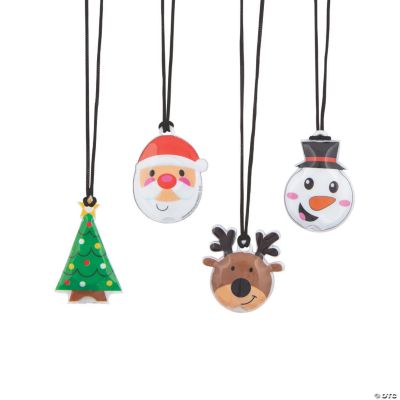 Christmas Light Up Character Necklaces - Jewelry - 12 Pieces