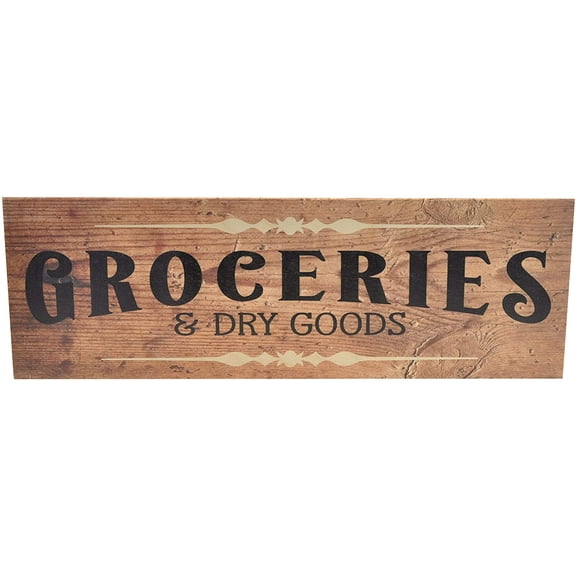 Groceries Rustic Wood Farmhouse Wall Sign 6x18